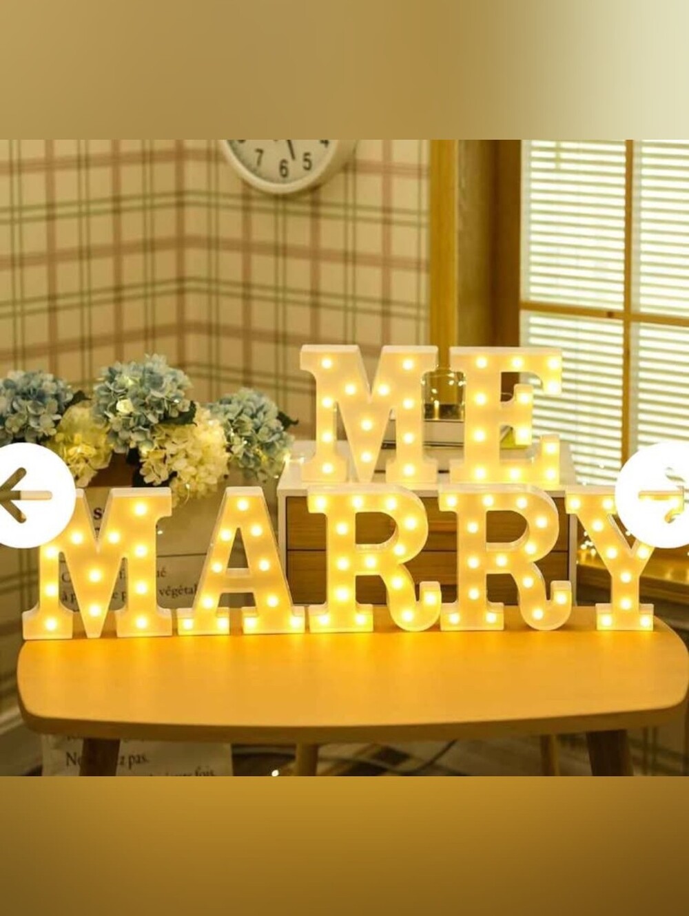 LED Marry Me Sign - Warm White